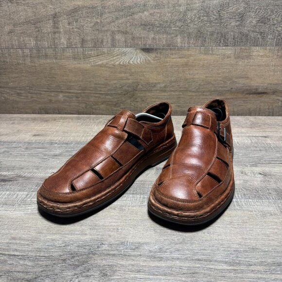 Josef Seibel Brown Leather Fisherman Sandals Men's Size EU 46 - Picture 1 of 6